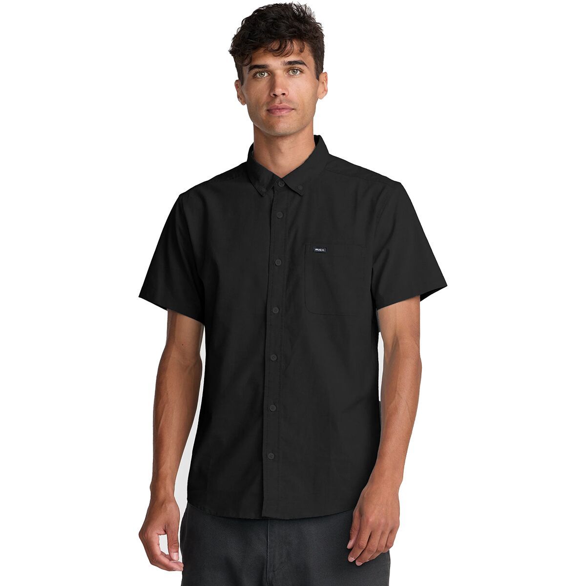 Image of RVCA That'll Do Stretch Short-Sleeve Shirt - Men's Black2, L