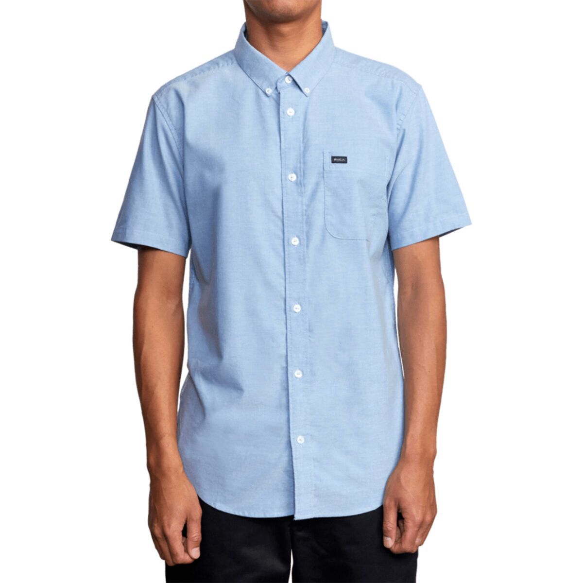 RVCA That'll Do Stretch Short-Sleeve Shirt - Men's Oxford Blue, XXL