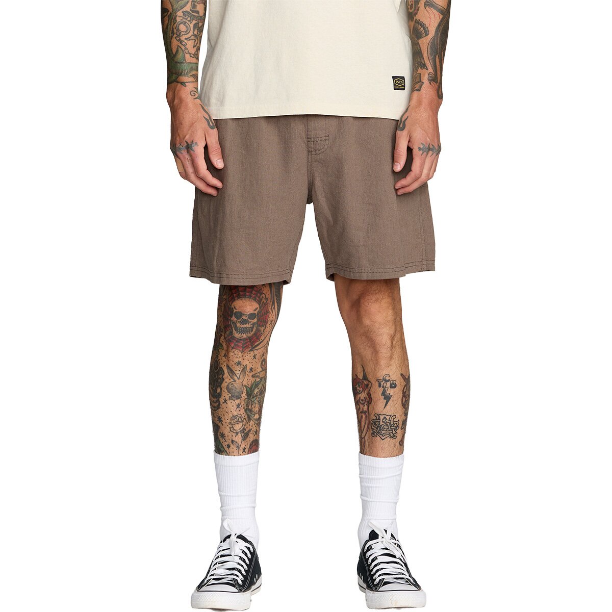 Image of RVCA Sands Elastic 17in Short - Men's Mushroom, XL