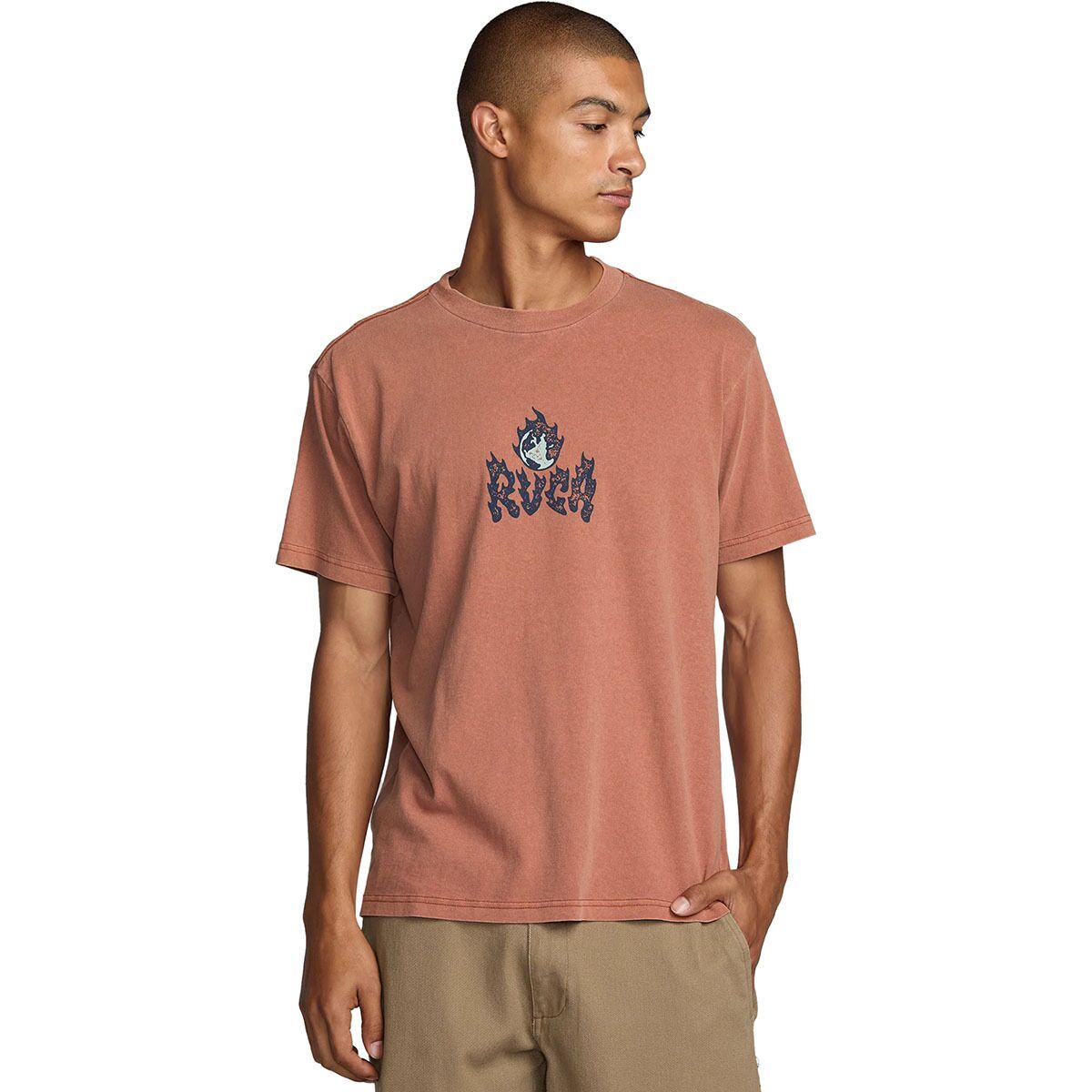 Image of RVCA Burn Notice Short-Sleeve T-Shirt - Men's Dusty Red, L