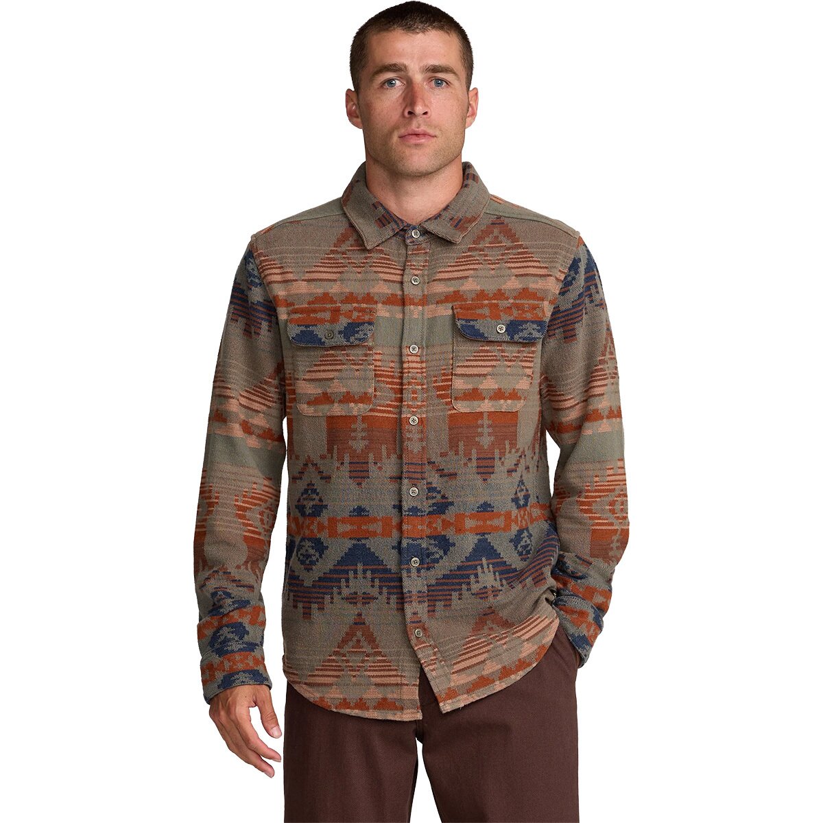 Image of RVCA Dayshift Blanket Long-Sleeve Flannel - Men's Multi, XL