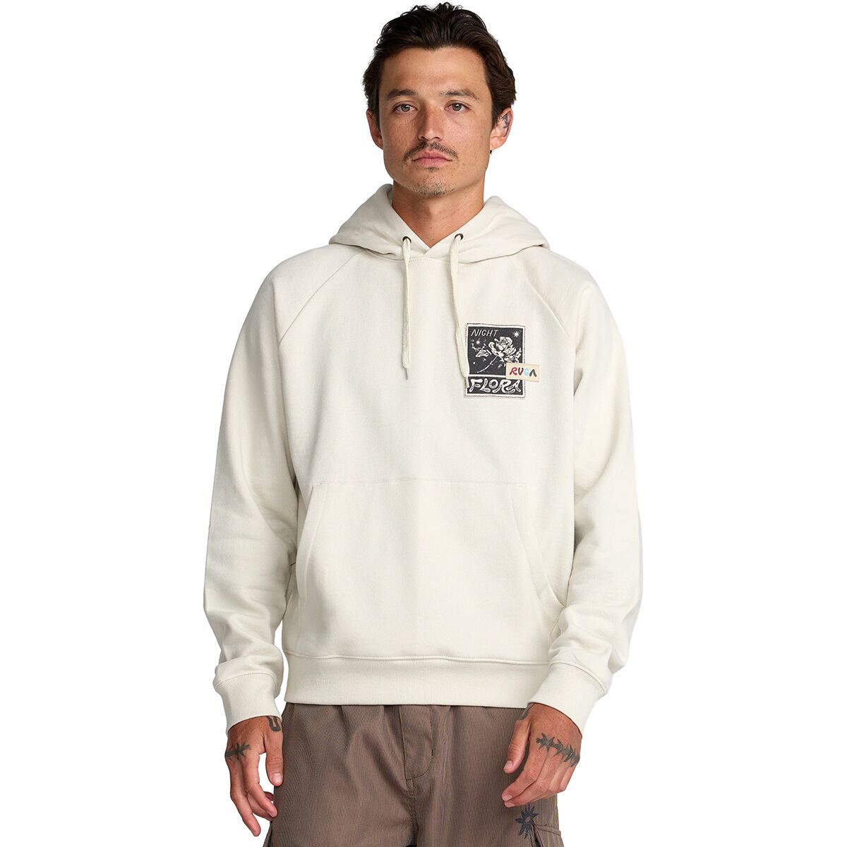 Image of RVCA Mel G Flora Hoodie - Men's Silver Bleach, XL