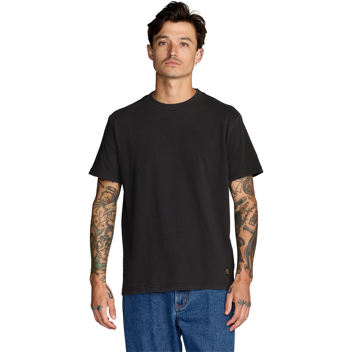 Image of RVCA Midweight Label Shirt - Men's Black, S