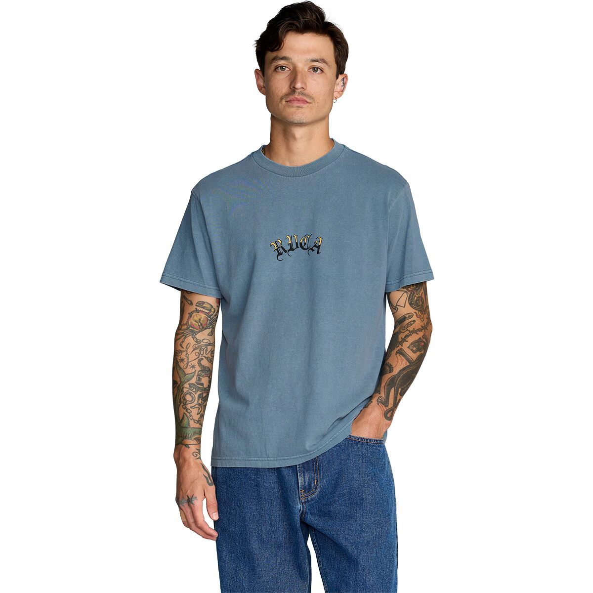 Image of RVCA Olde Rvca Shirt - Men's Vintage Navy, M