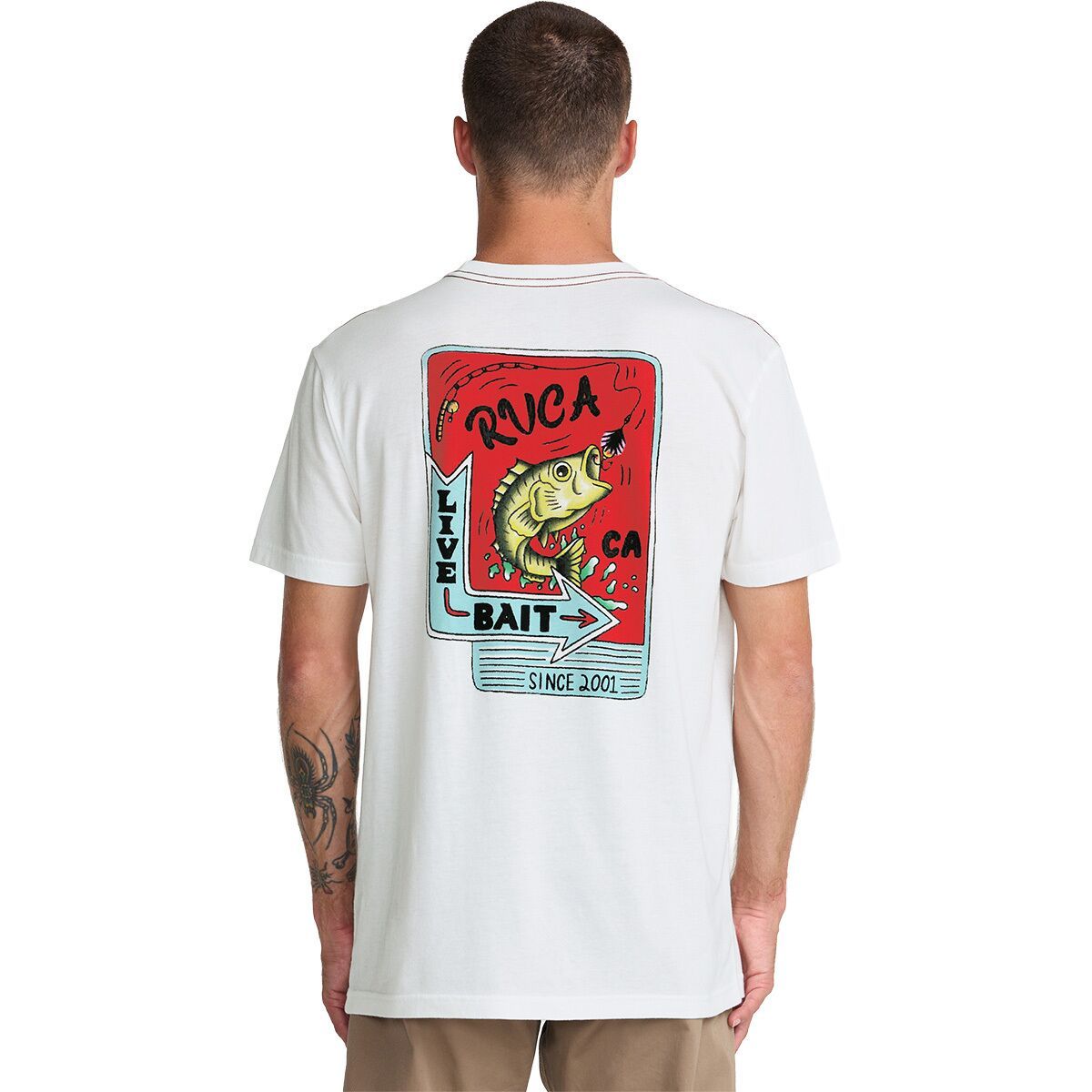 Image of RVCA Live Bait T-Shirt - Men's Antique White, L