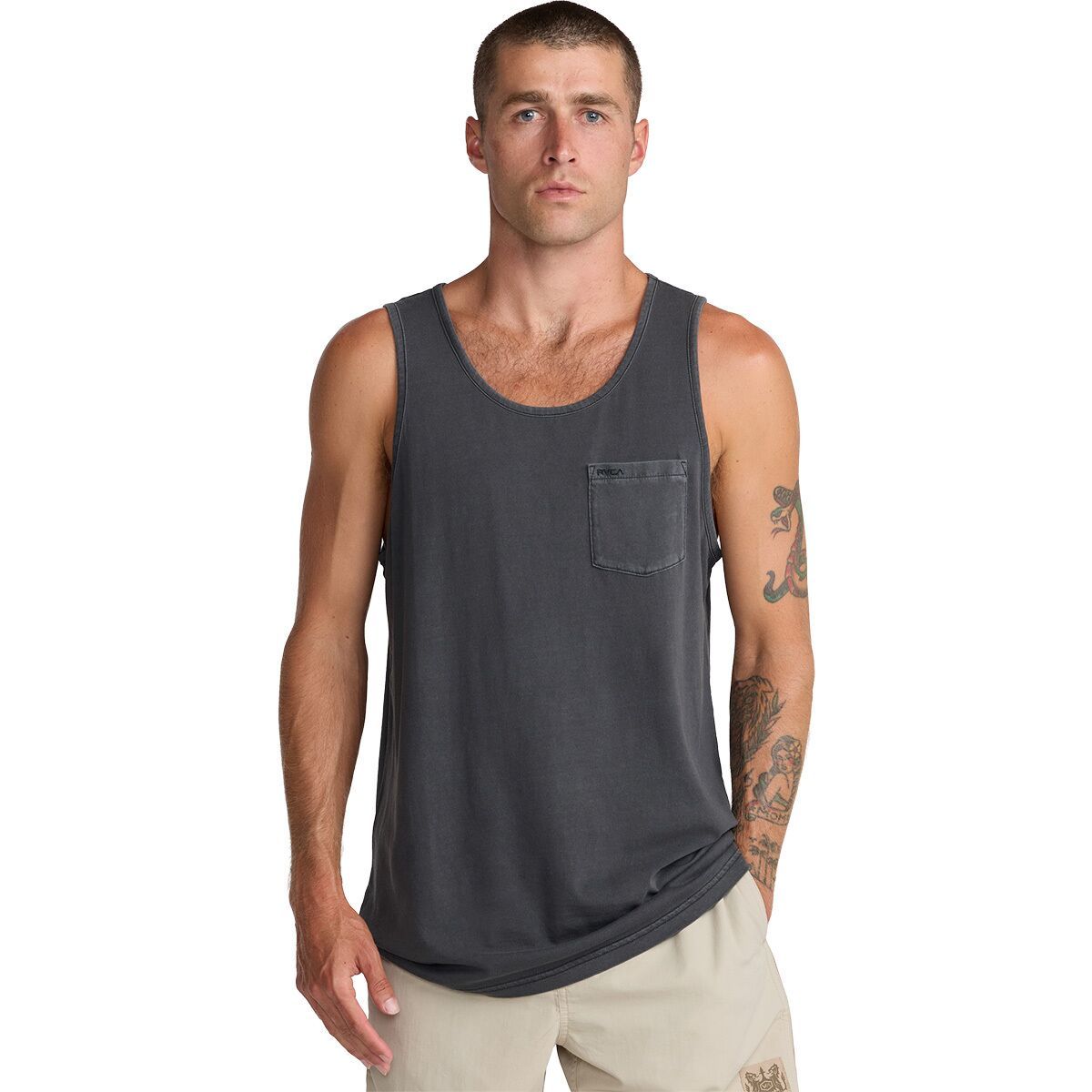Image of RVCA PTC 2 Pigment Tank Top - Men's Pirate Black, XXL