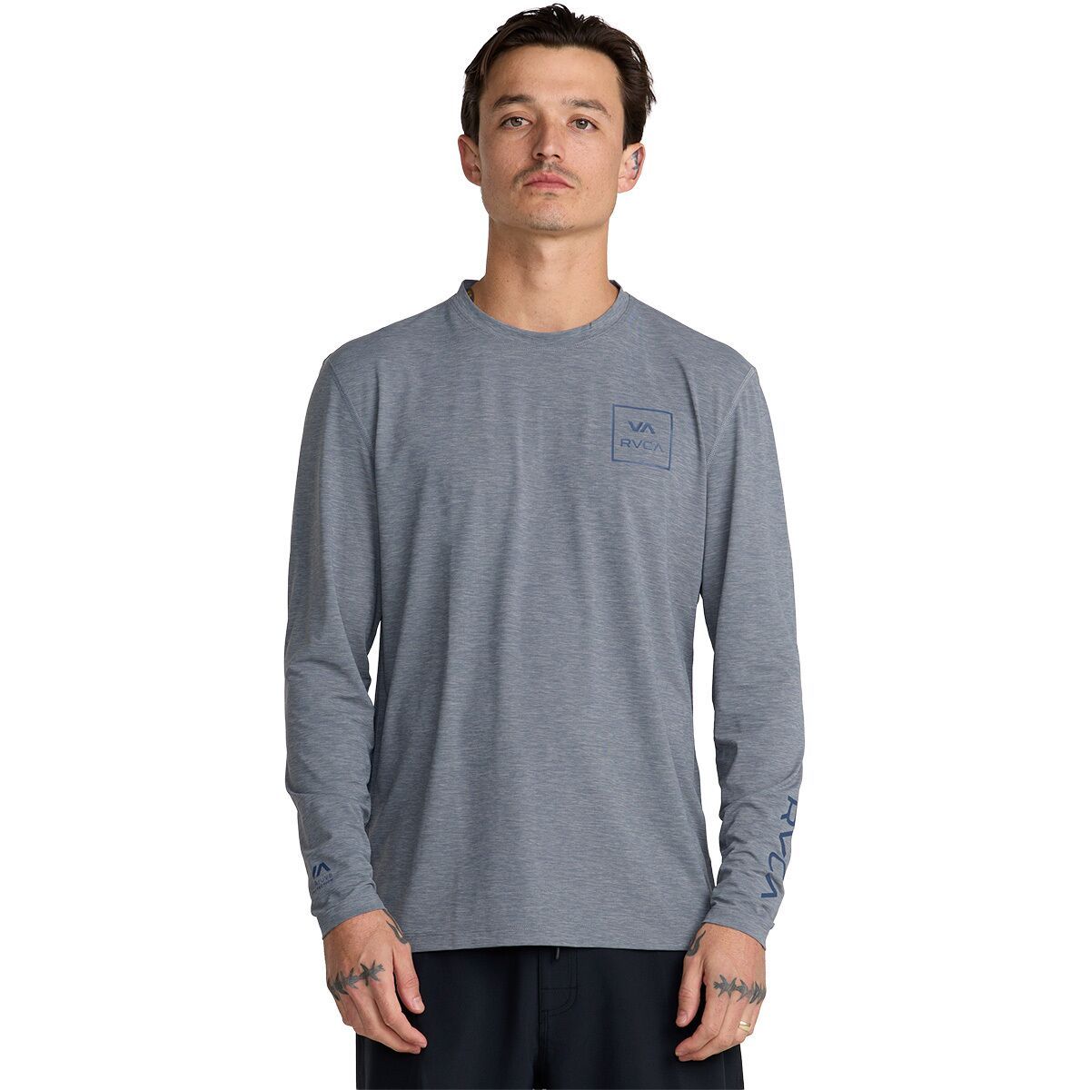 Image of RVCA RVCA Surf Long-Sleeve Shirt - Men's Heather Grey, M