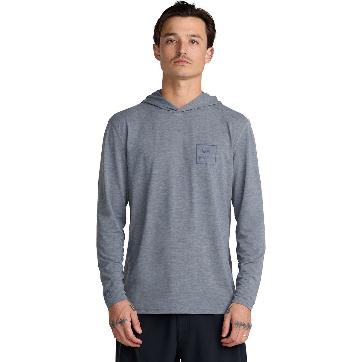 Image of RVCA RVCA Surf Shirt Hoodie - Men's Heather Grey, XL