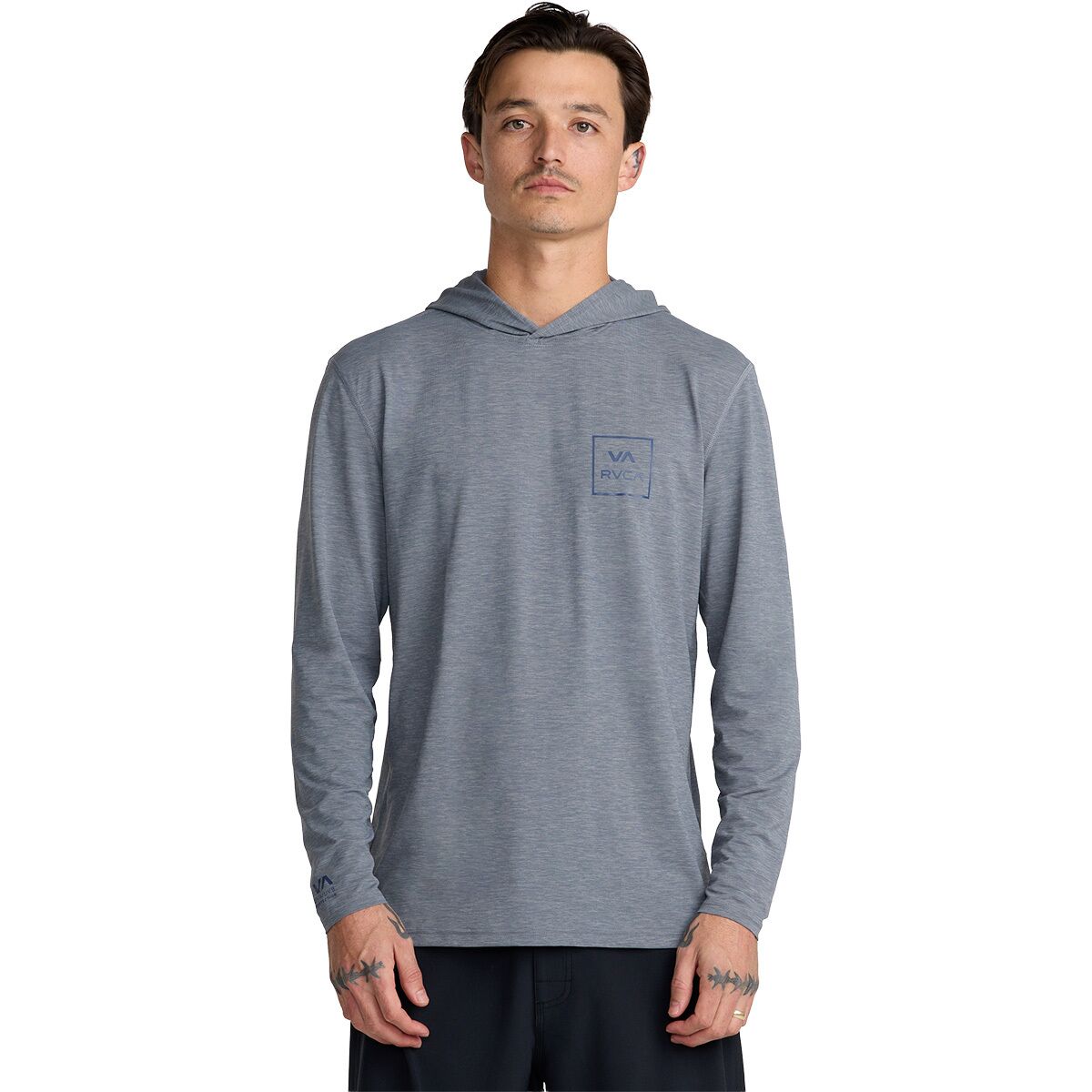 Image of RVCA RVCA Surf Shirt Hoodie - Men's Heather Grey, S