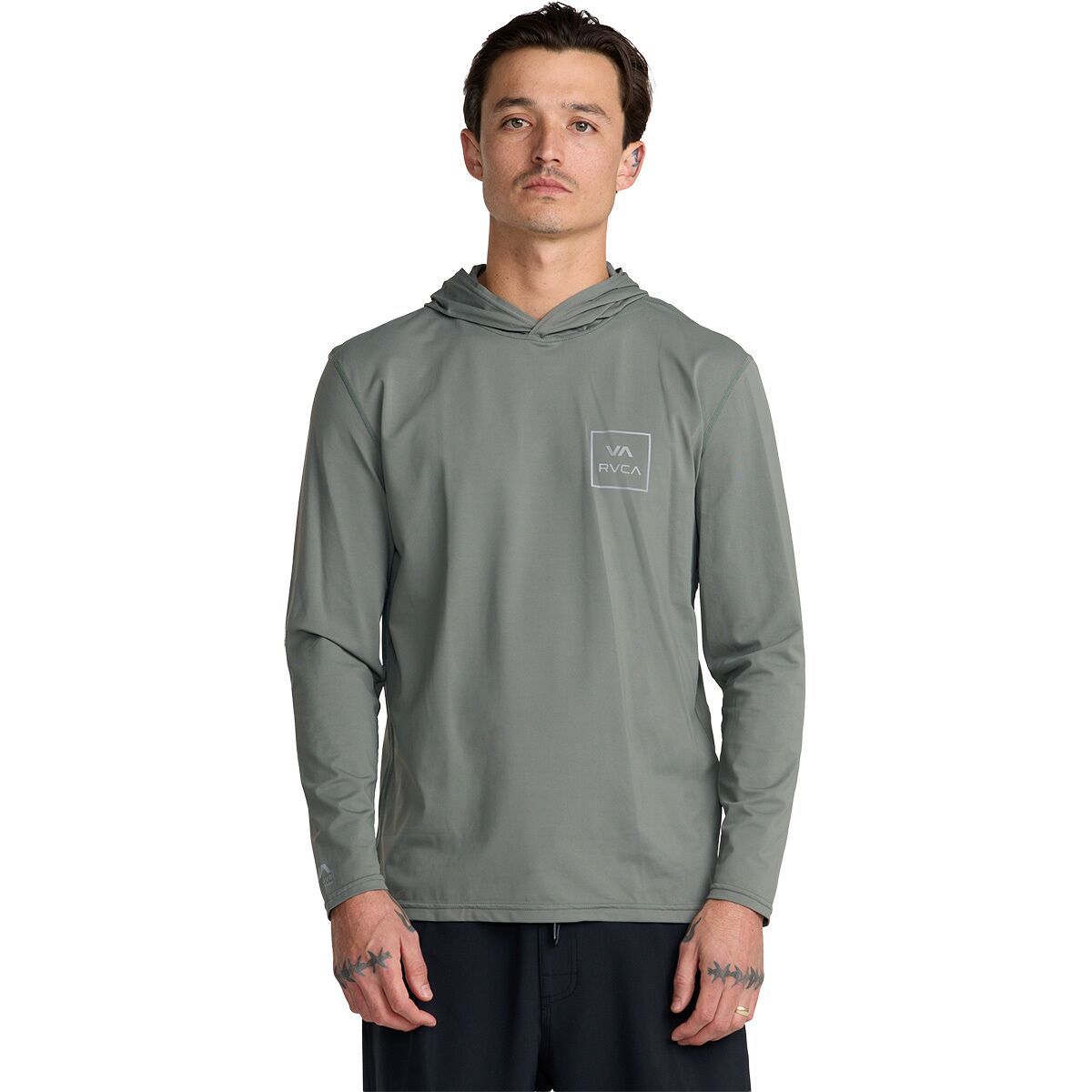 Image of RVCA RVCA Surf Shirt Hoodie - Men's Sage Leaf, XL