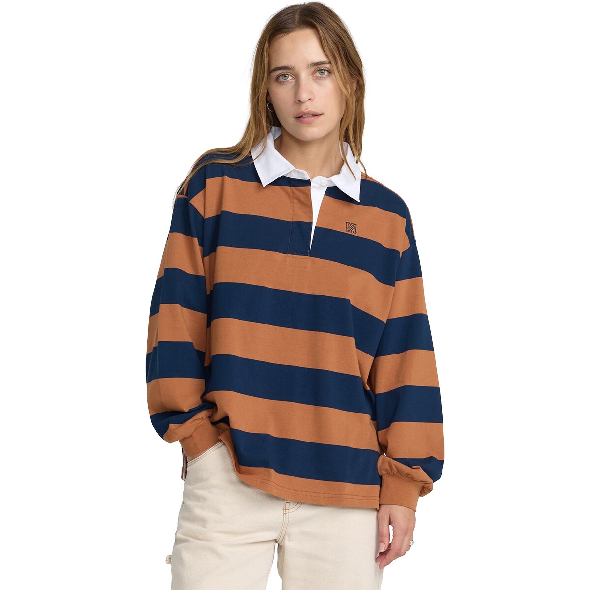 Image of RVCA Academy Long-Sleeve Rugby Shirt - Women's Brown, M