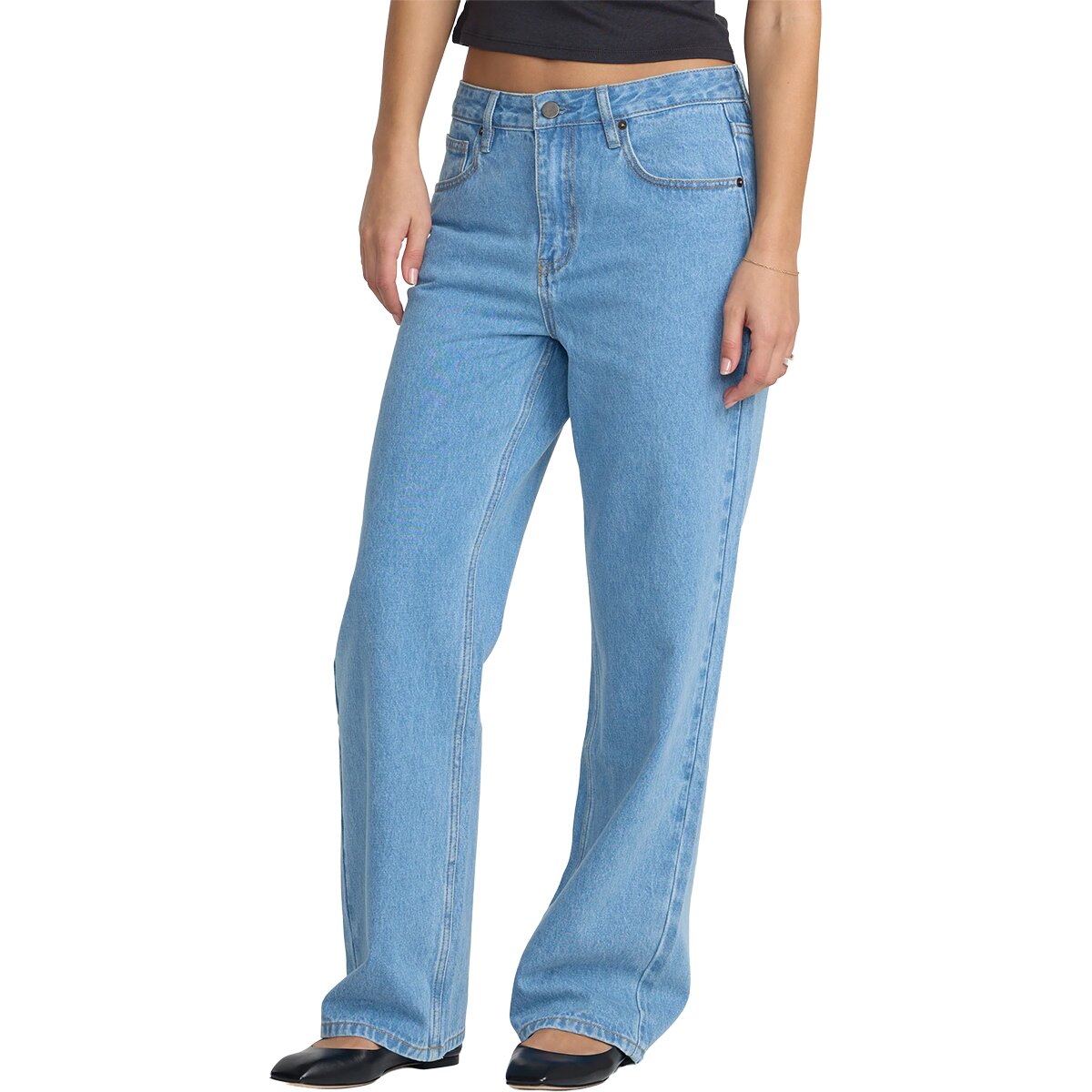 Image of RVCA Coco Relaxed Straight Leg Pant - Women's Medium Blue, 28