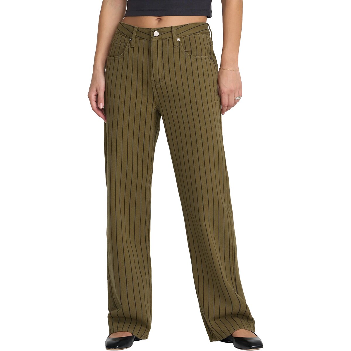 Image of RVCA Coco Relaxed Straight Leg Pant - Women's Olive, 26