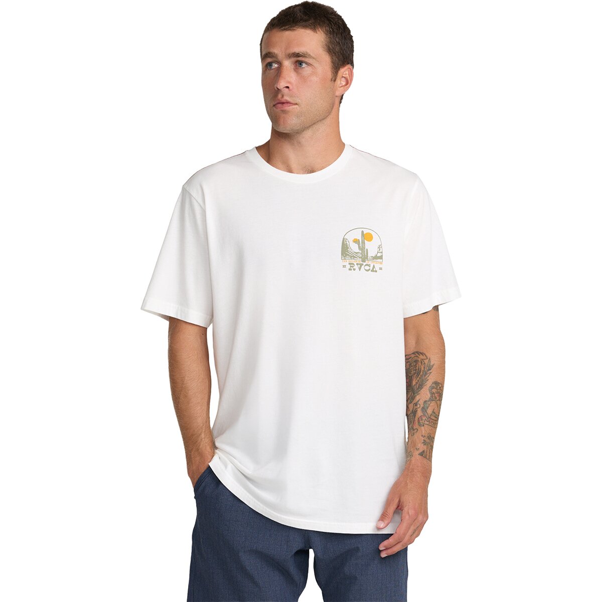 Image of RVCA Saguaro Canyon Shirt - Men's Antique White, XXL