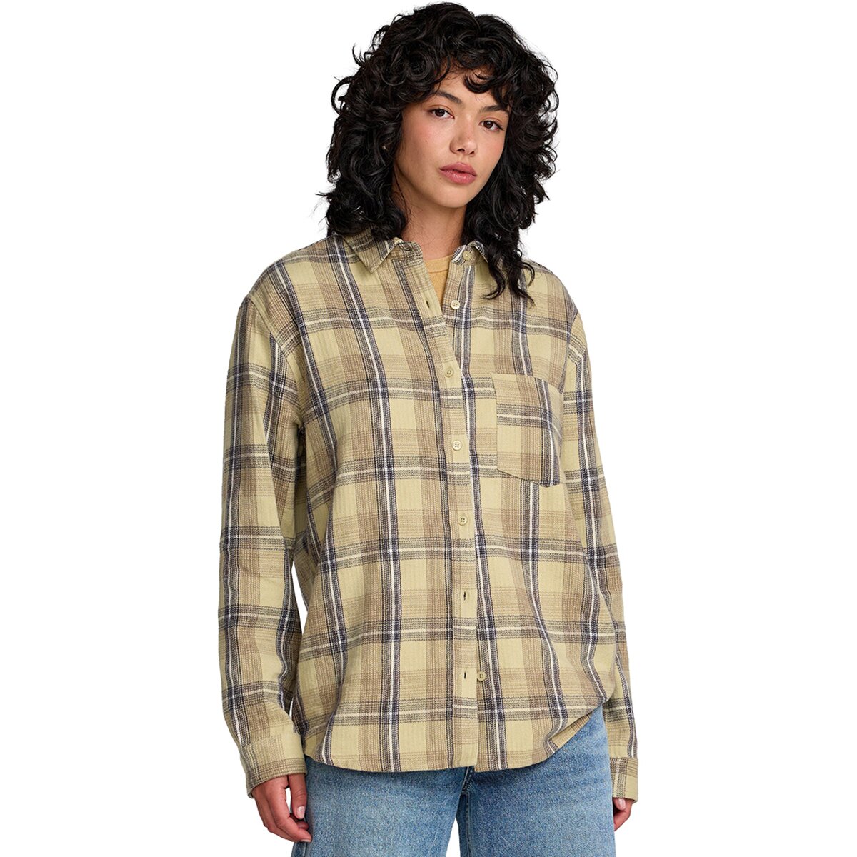 Image of RVCA Breeze Flannel Shirt - Women's Sage Green, S