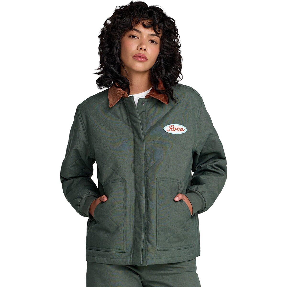 Image of RVCA Clover Quilted Jacket - Women's Wintermoss, XS