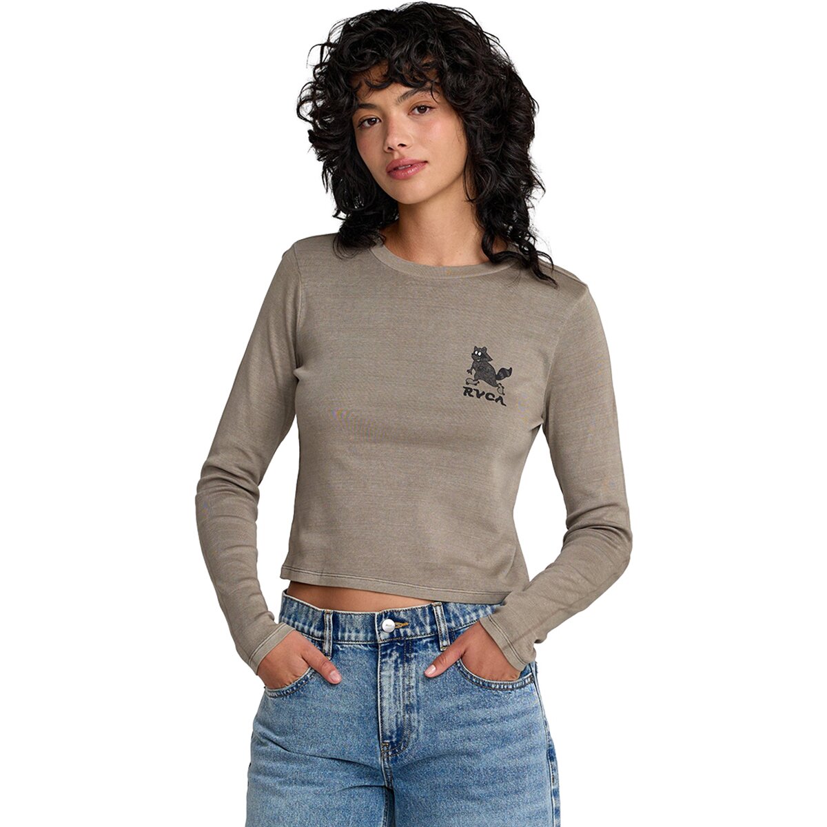 RVCA RVCA Fortune Long-Sleeve Top - Women's Olive Grey, XS