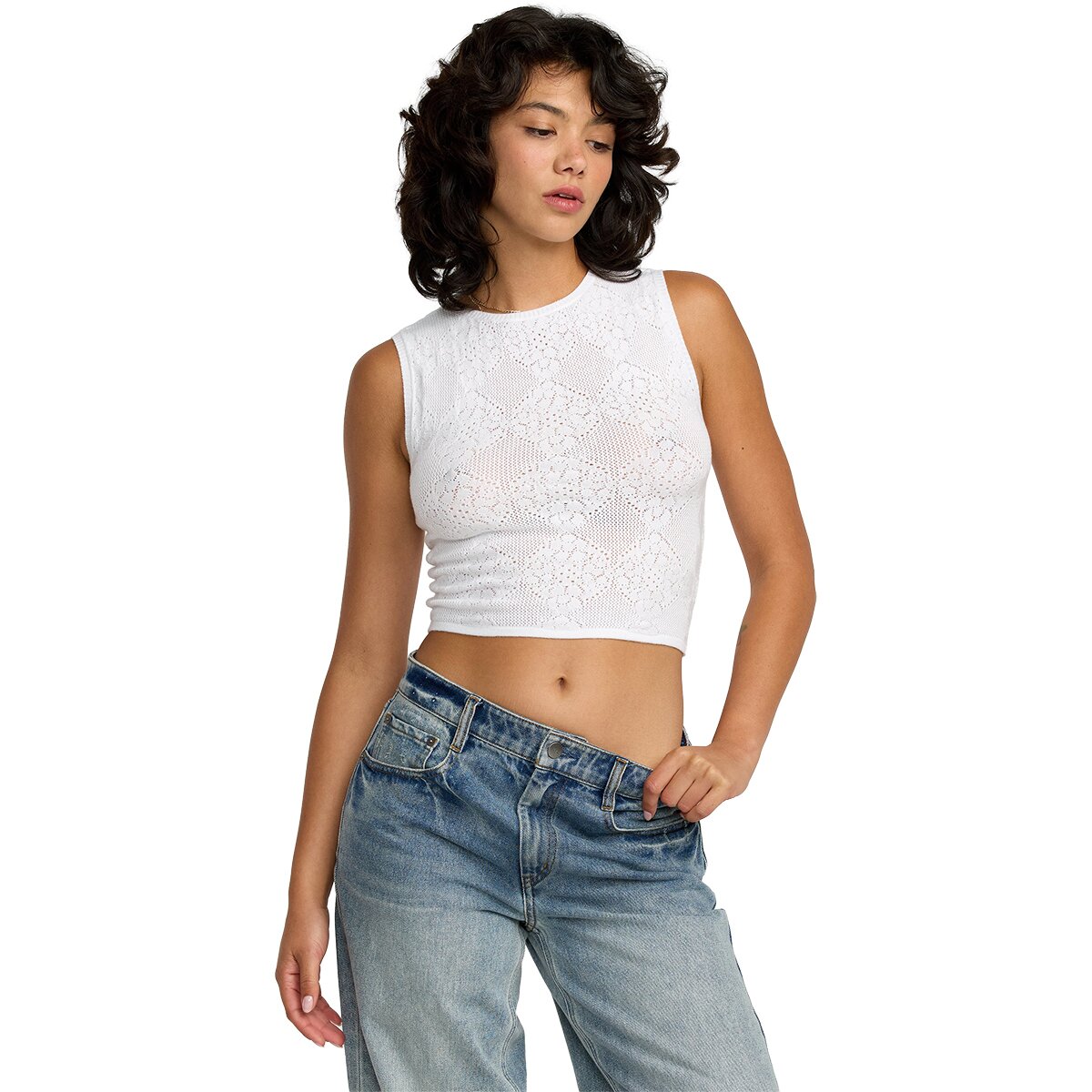Image of RVCA Shiver Sweater - Women's Whisper White, XS
