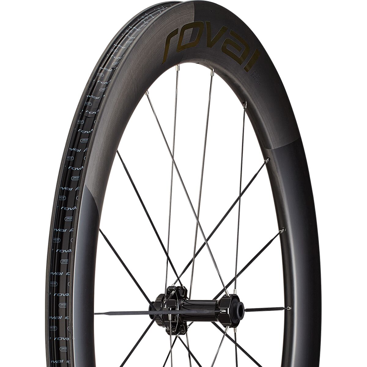 Image of Roval Rapide Sprint CLX Wheel Satin Carbon/Gloss Black, Front