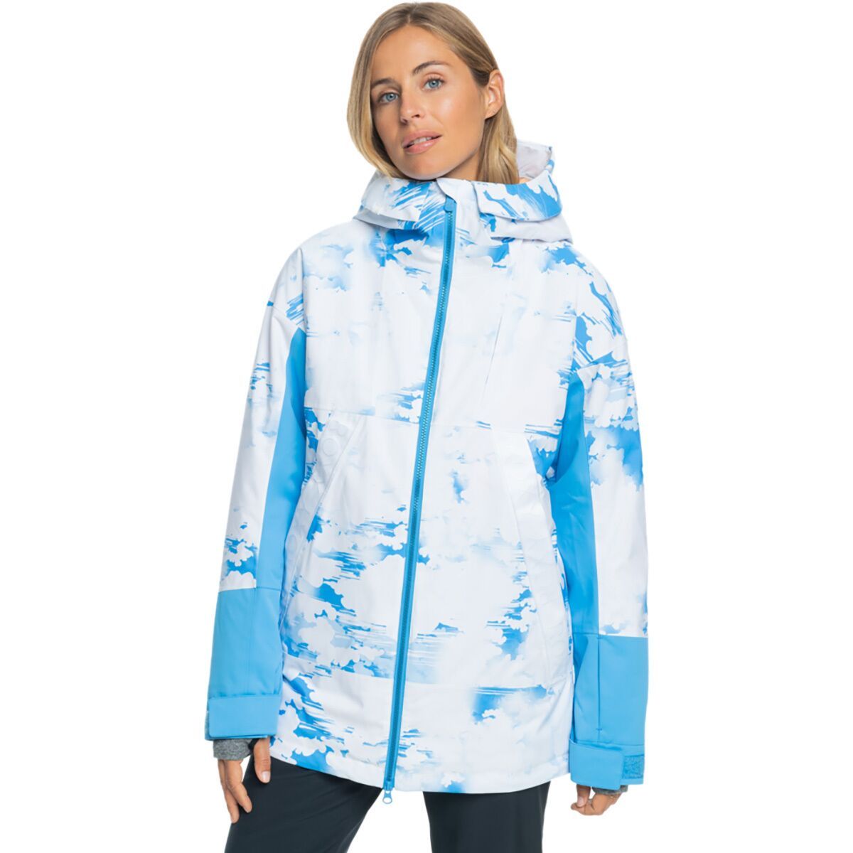 Roxy Chloe Kim Snow Jacket - Women's Azure Blue Clouds, L