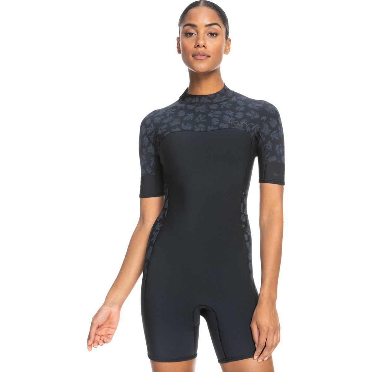 Roxy 2.0mm Swell SS Back-Zip Q-Lock Springsuit - Women's Black, 4