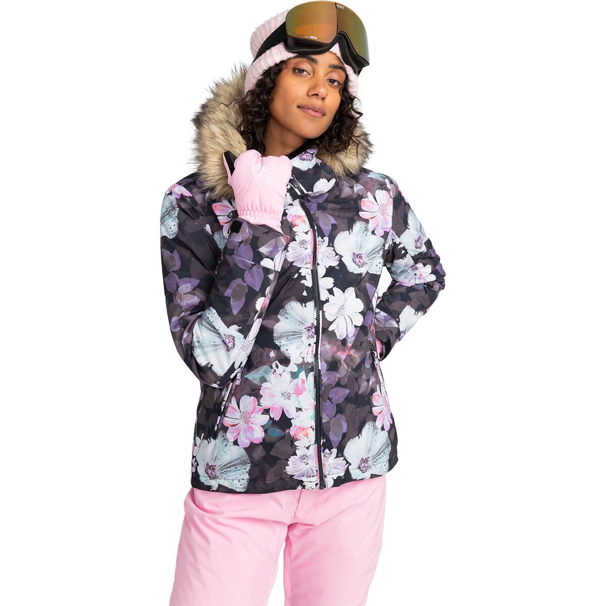 Roxy Jet Ski Snow Jacket - Women's True Black/Blurry Flower
