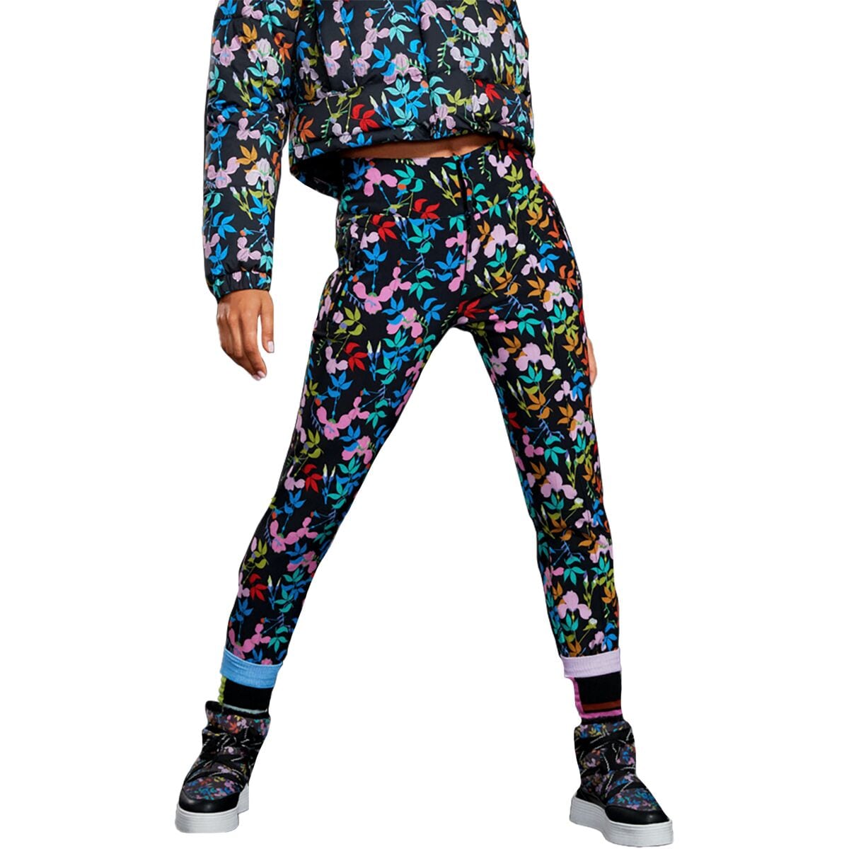 Image of Roxy X Rowley Fuseau Snow Pant - Women's True Black/Multifloral, S