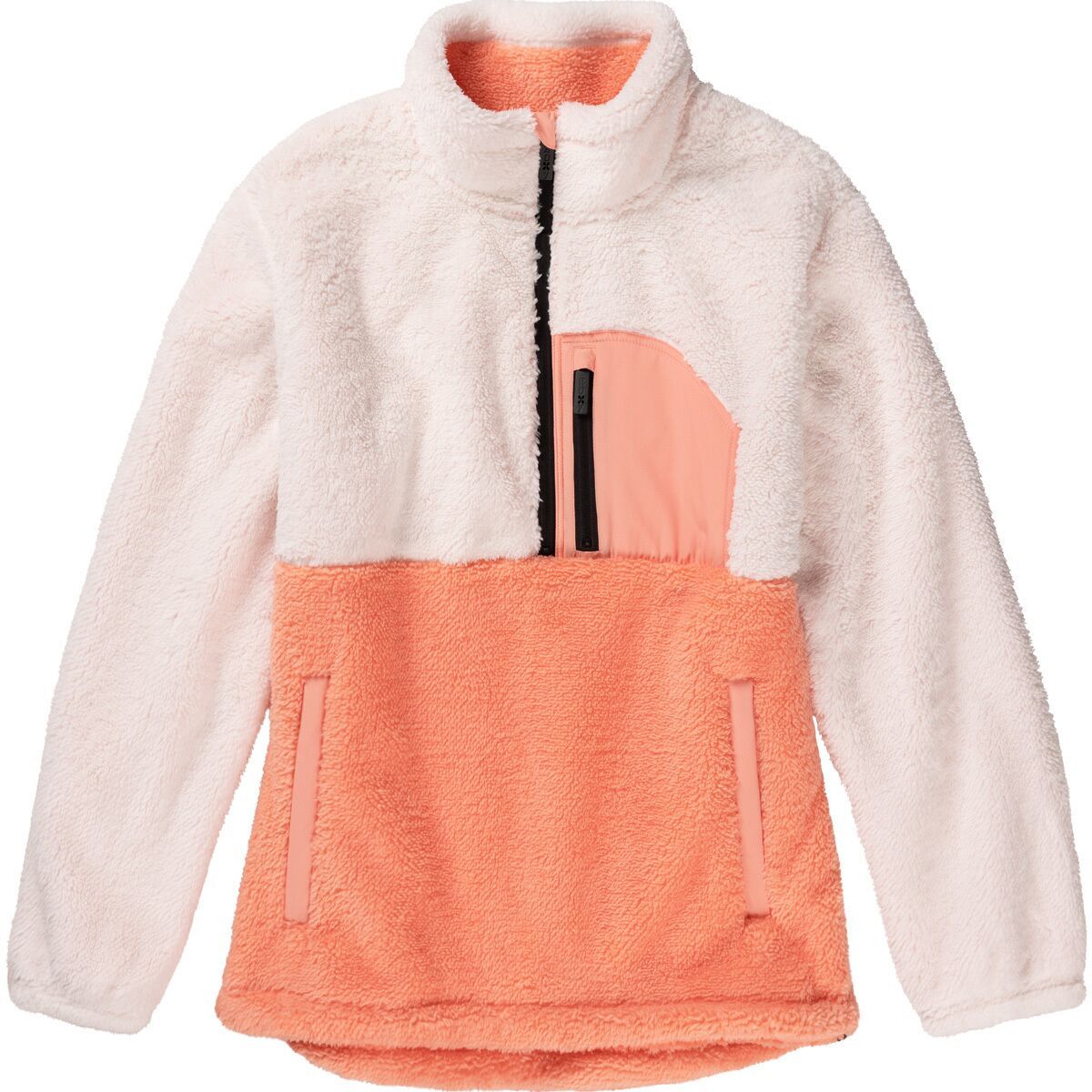 Image of Roxy 1/2-Zip Sherpa Alabama Jacket - Women's Peach Pink, L