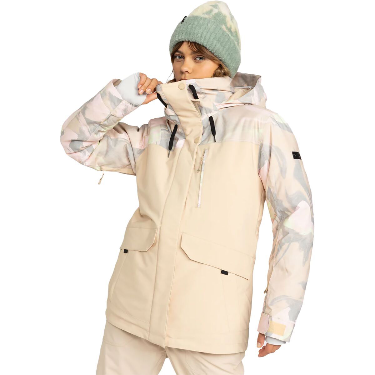 Roxy Dawnrae Parka Snow Jacket - Women's Pebble Swirl, XS