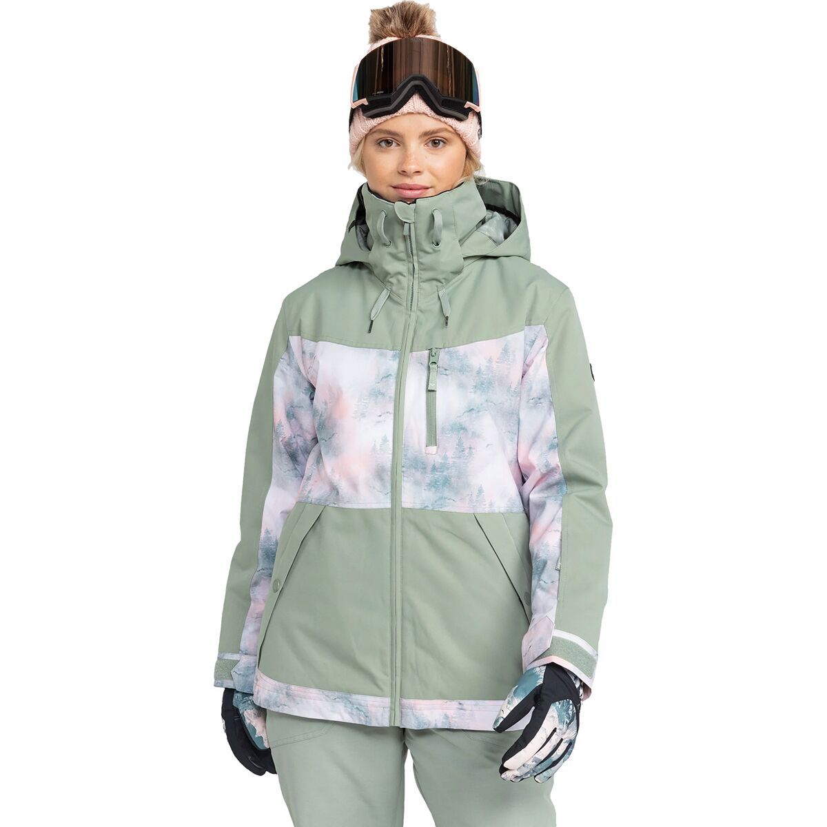 Roxy Presence Parka Jacket - Women's Sea Pine Mystery Fog, S