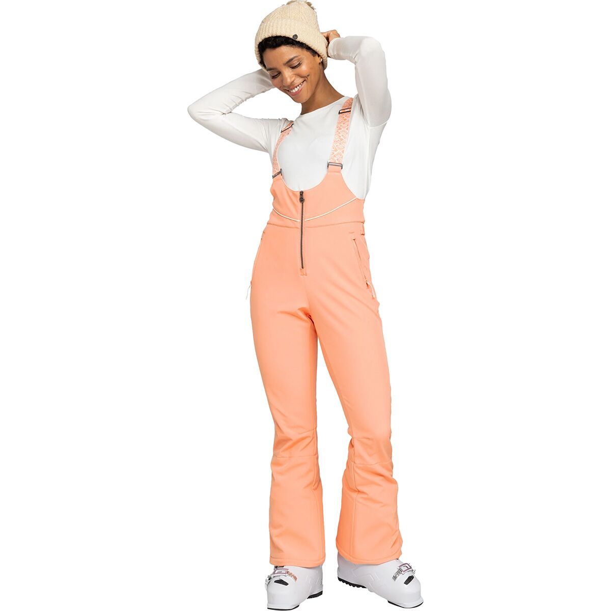Roxy Summit Technical Snow Bib Pants - Women's Peach Pink, M