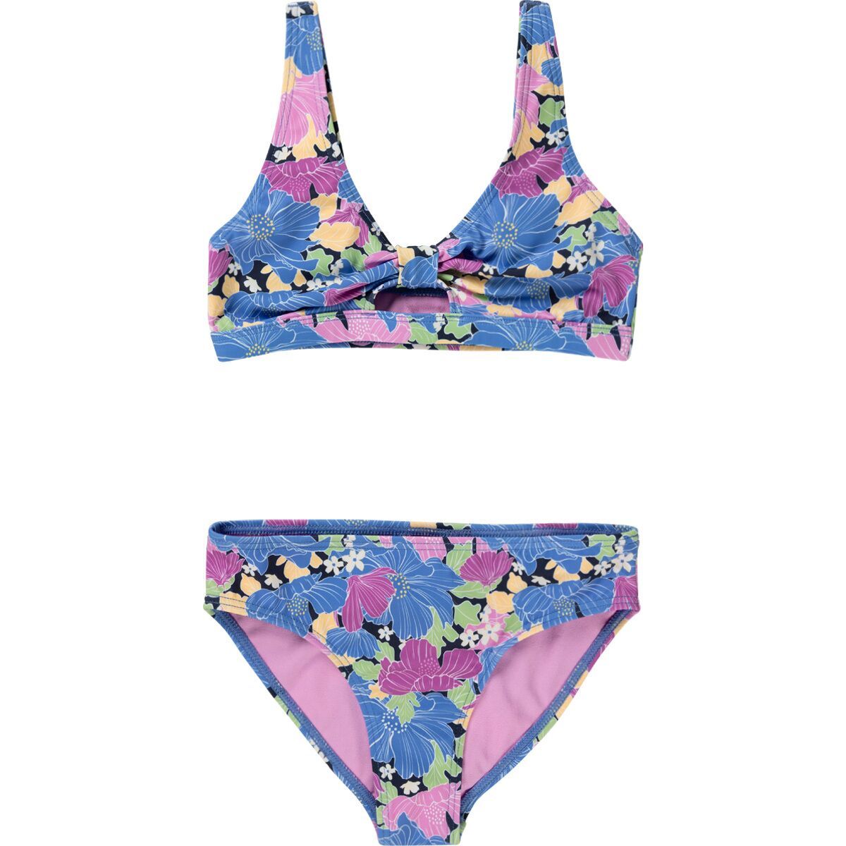 Roxy Outline Floral Bikini Set - Girls' Mood Indigo, 10