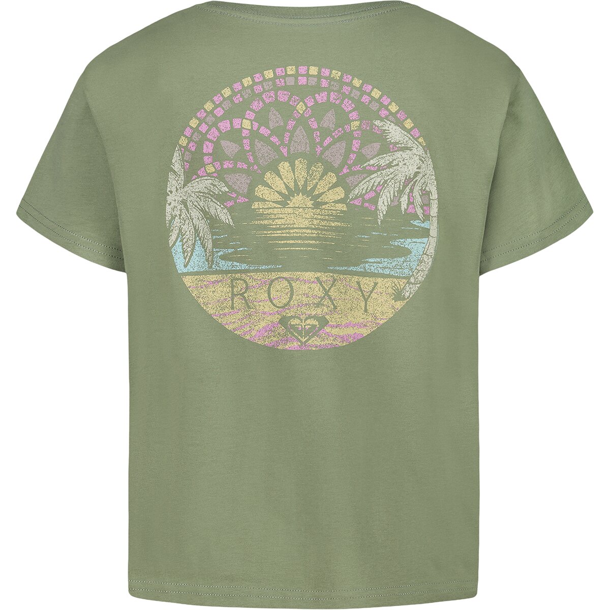 Image of Roxy Sun Mosaic T-Shirt - Girls' Oil Green, S(7)