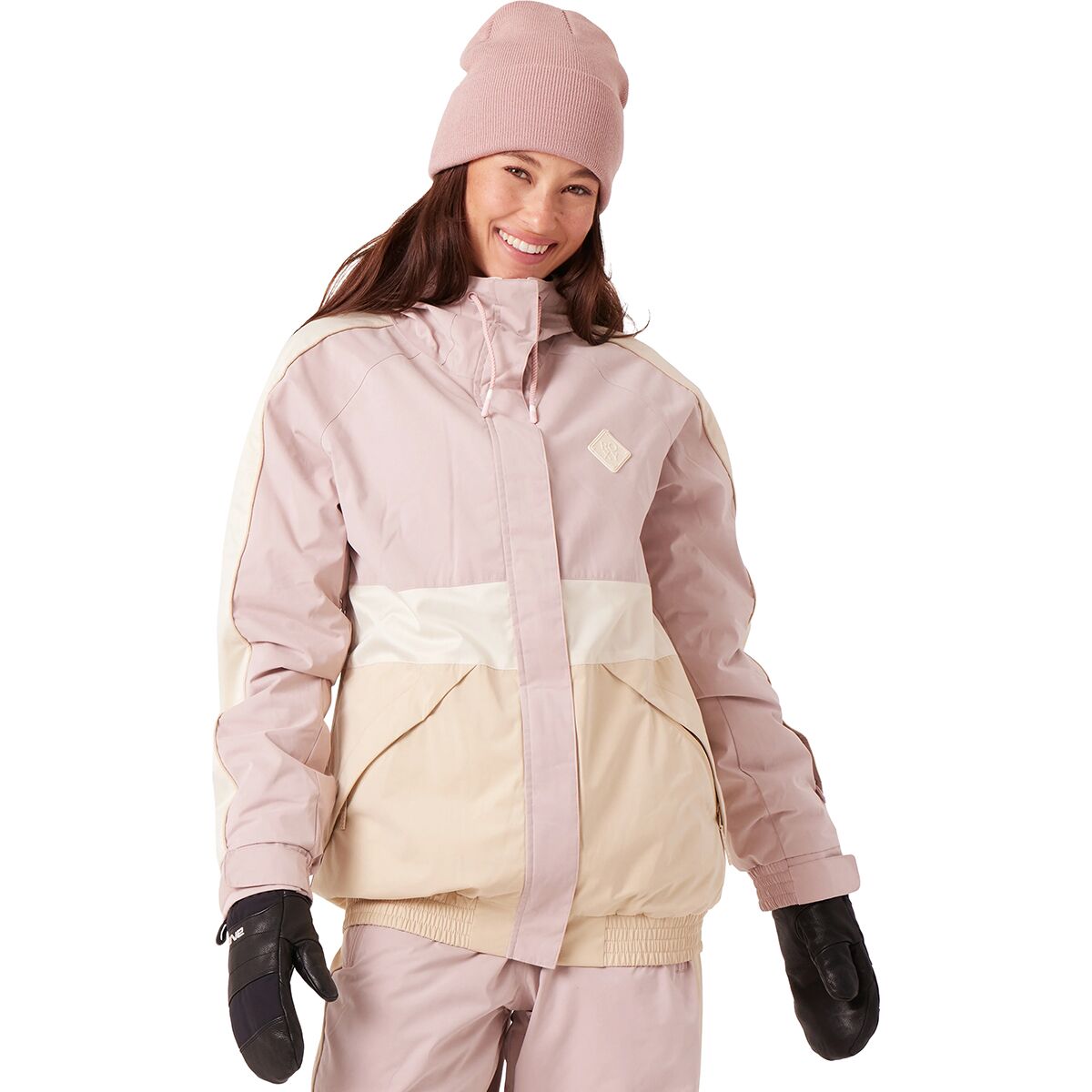 Image of Roxy Highridge Hooded Block Jacket - Women's Rose Combo, XL