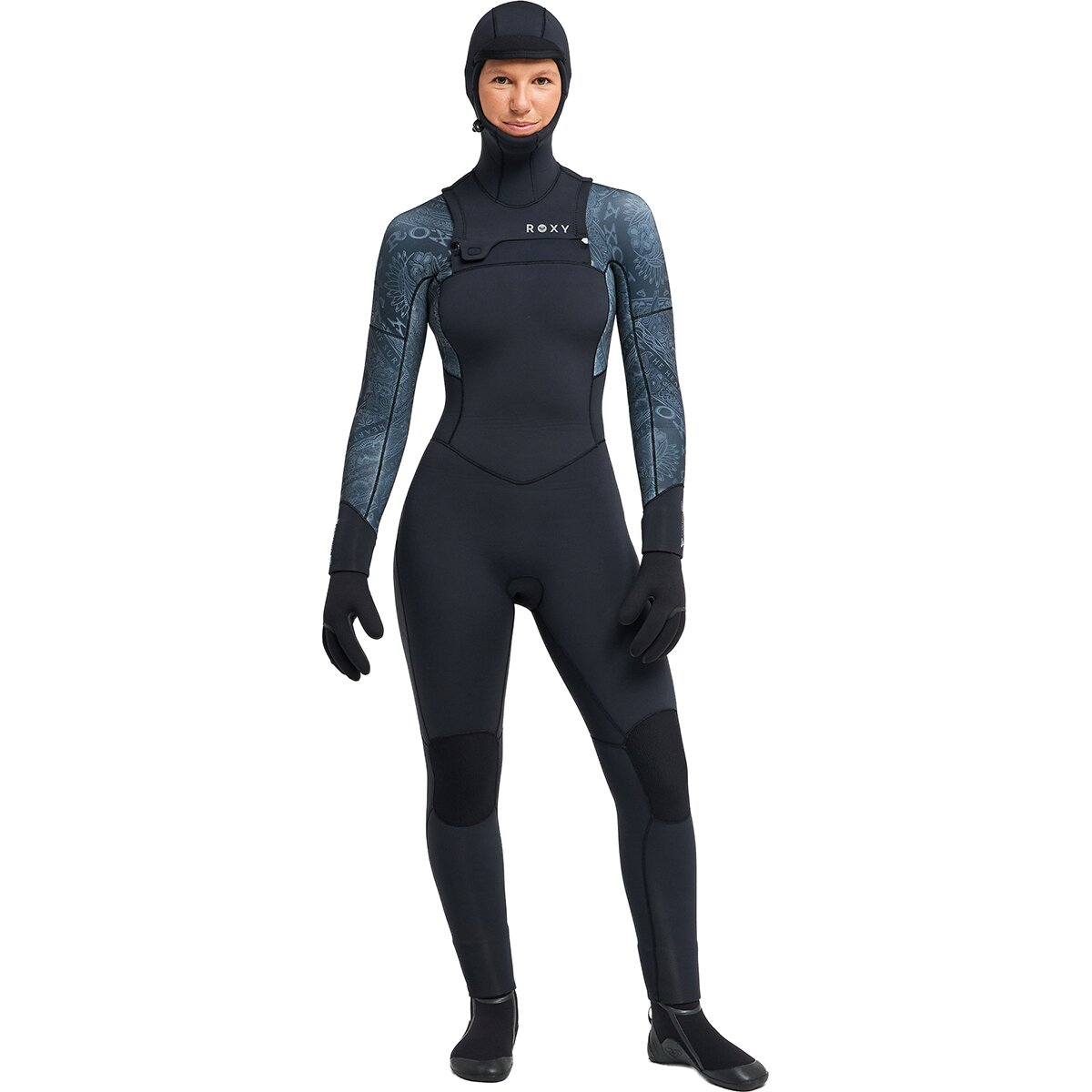 Image of Roxy 5/4/3mm Swell Series Chest Zip Hooded Wetsuit - Women's Bandana, XS