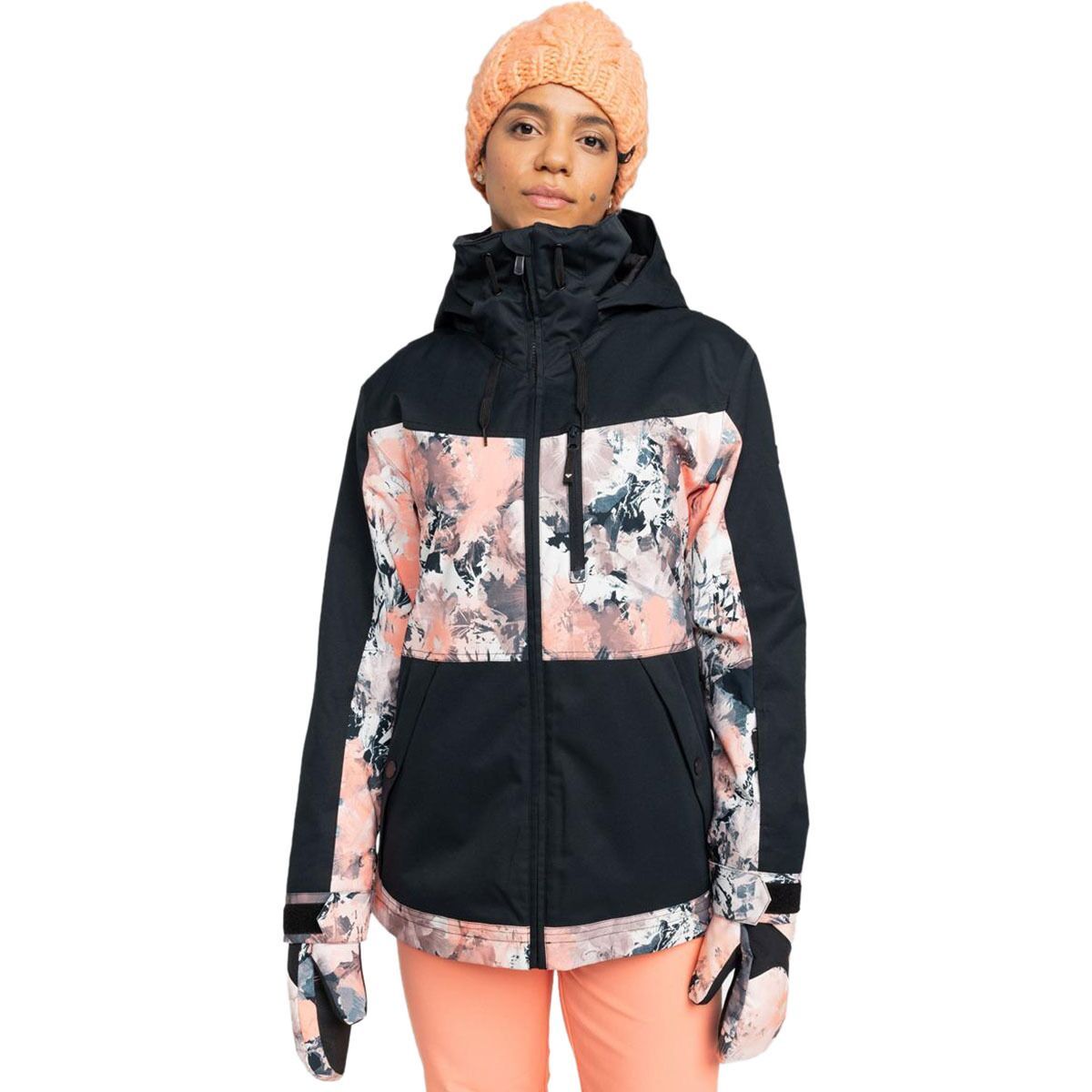 Roxy Presence Parka Jacket - Women's 2025 Peach Pink Dreamy Picture, L