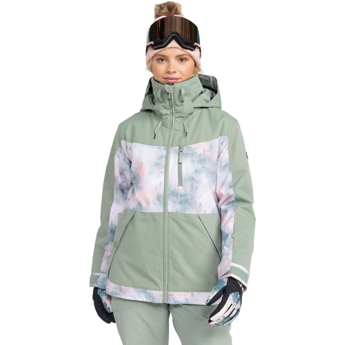 Image of Roxy Presence Parka Jacket - Women's 2025 Sea Pine Mystery Fog, XS