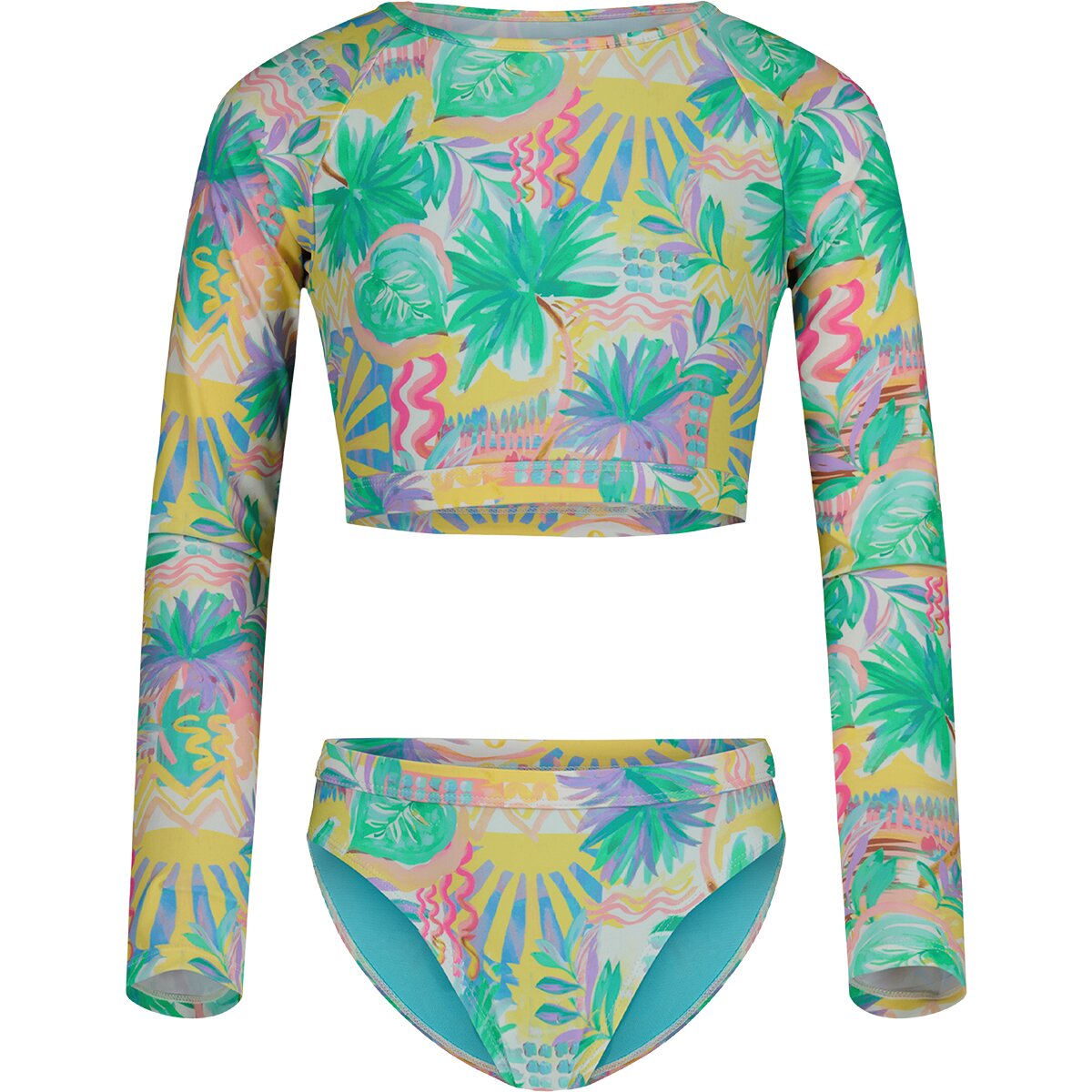 Image of Roxy Palm Sun Crop Rg Set - Girls' Blue Radiance, 10