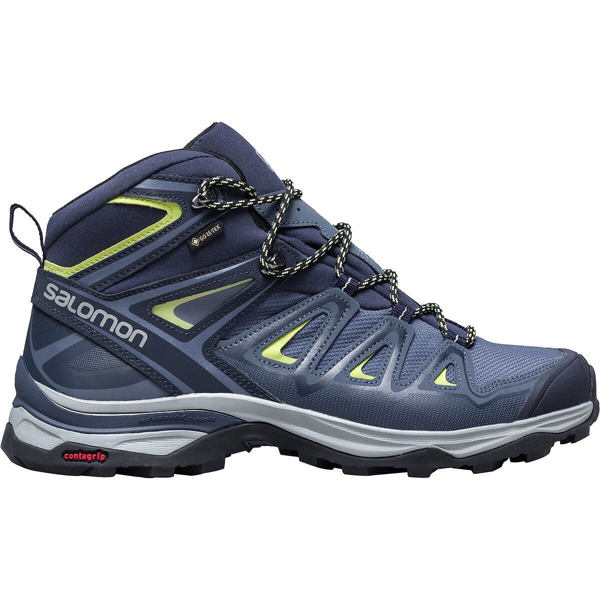 Salomon X Ultra 3 Mid GTX Hiking Boot - Women's Crown Blue/Evening Blue/Sunny Lime, US 6.5/UK 5.0