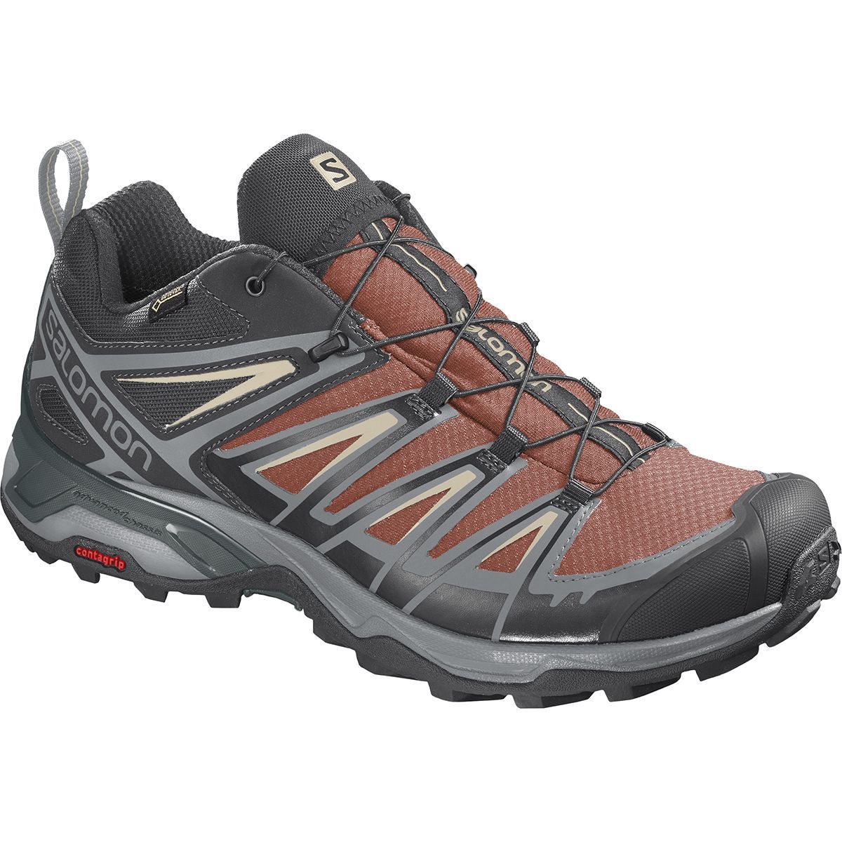 Salomon X Ultra 3 GTX Hiking Shoe - Men's Burnt Brick/Black/Bleached Sand, US 9.5/UK 9.0