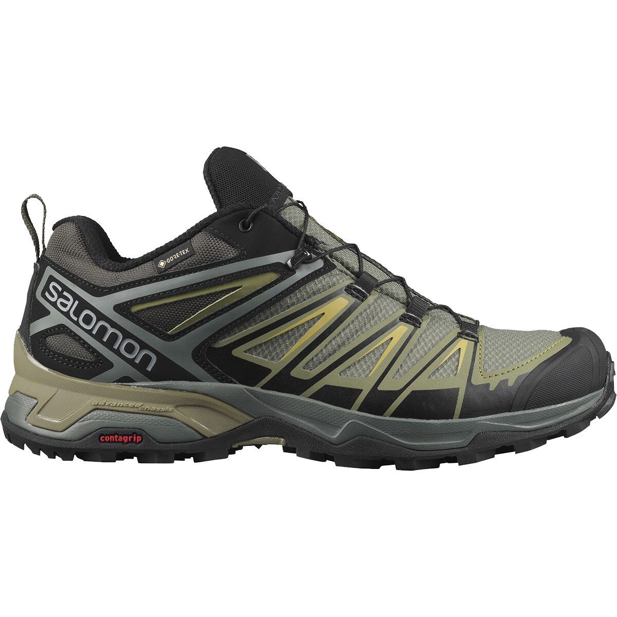 Salomon X Ultra 3 GTX Hiking Shoe - Men's Castor Gray/Beluga/Green Sulphur, US 13.0/UK 12.5