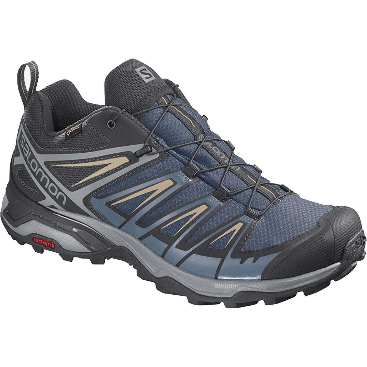 Salomon X Ultra 3 GTX Hiking Shoe - Men's Dark Denim/Copen Blue/Pale Khaki, US 14.0/UK 13.5