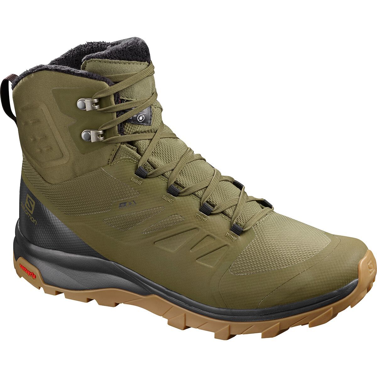 Salomon Outblast TS CS WP Boot - Men's Burnt Olive/Phantom/Black, US 8.5/UK 8.0