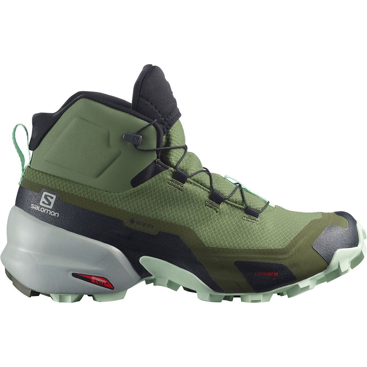 Salomon Cross Hike Mid GTX Boot - Women's Olivine/Olive Night/Spray, US 6.0/UK 4.5