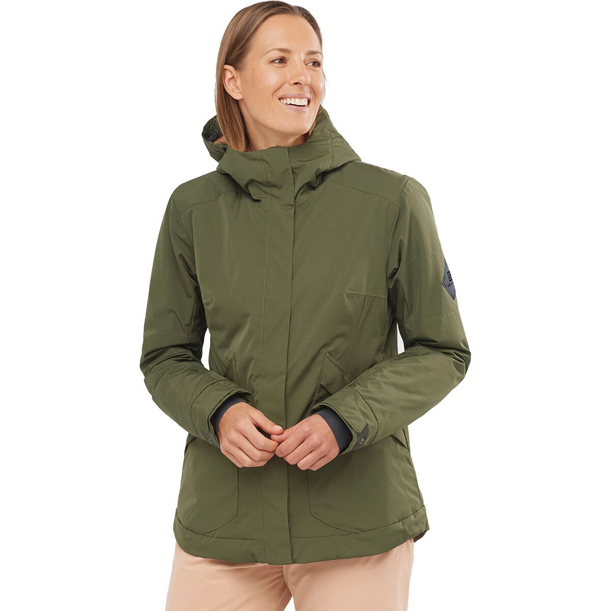 Image of Salomon Snow Rebel Jacket - Women's Olive Night/Sirocco, XS