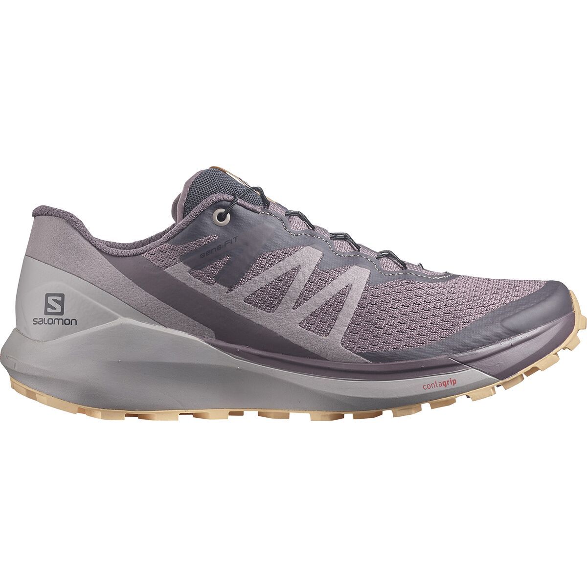 Salomon Sense Ride 4 Trail Running Shoe - Women's Moonscape/Ashes of Roses/Almond Cream, US 10.0/UK 8.5