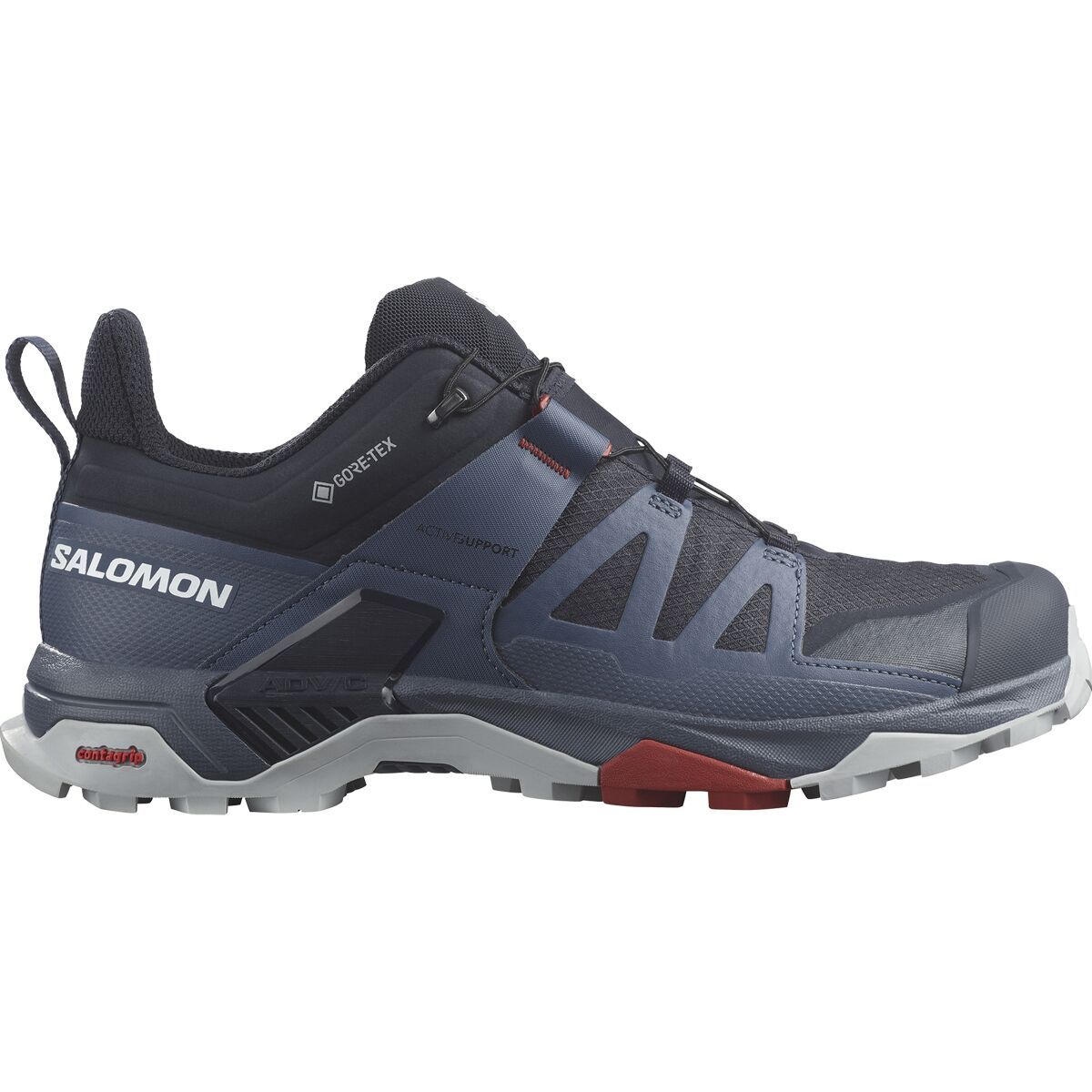 Salomon X Ultra 4 GTX Hiking Shoe - Men's Carbon/Bering Sea/Pearl Blue, US 13.0/UK 12.5