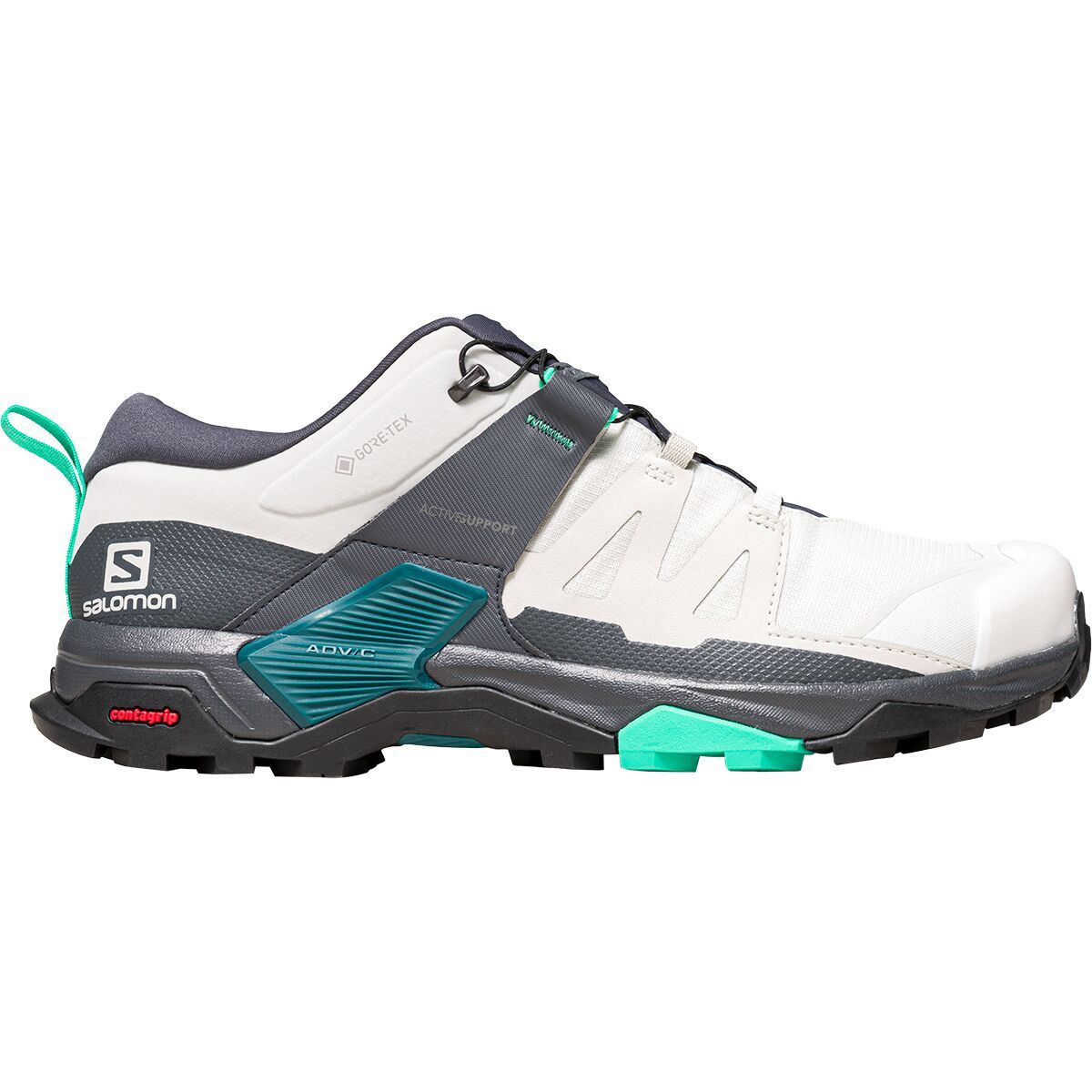 Salomon X Ultra 4 GTX Hiking Shoe - Women's Lunar Rock/Ebony/Mint Leaf, US 7.5/UK 6.0