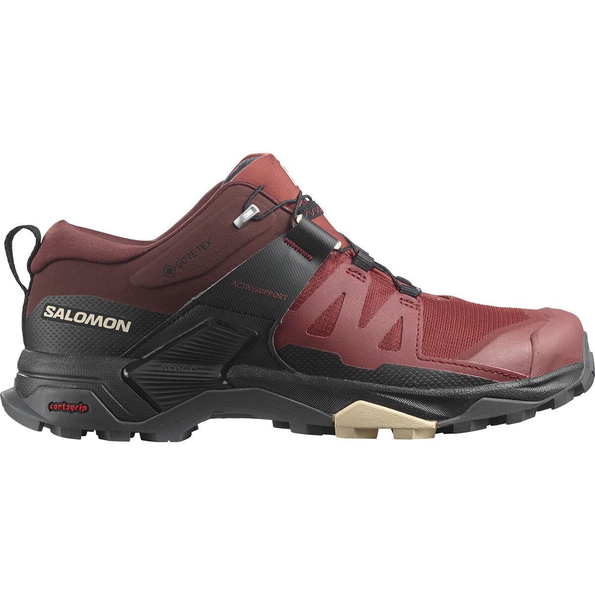 Salomon X Ultra 4 GTX Hiking Shoe - Women's Madder Brown/Black/Bleached Sand, US 9.5/UK 8.0