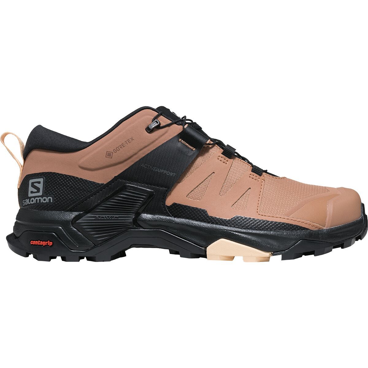 Salomon X Ultra 4 GTX Hiking Shoe - Women's Mocha Mousse/Black/Almond Cream, US 5.5/UK 4.0